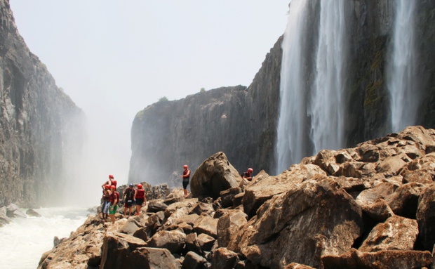 Swimming under the Victoria Falls Zambia Bundu Adventures